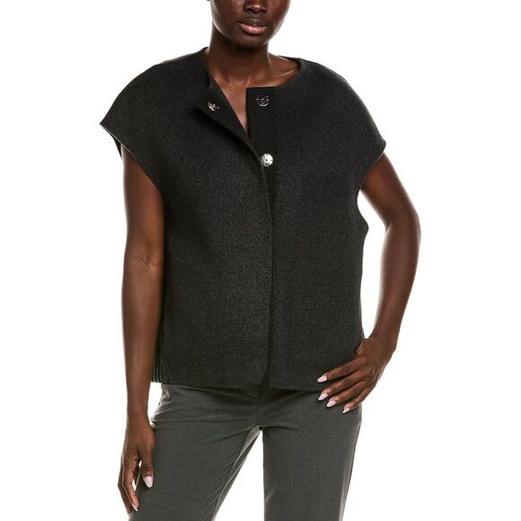 Lafayette 148 New York WomensWool & Cashmere-Blend Jacket Gray